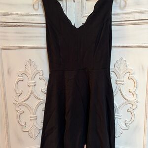 Scalloped Black Mini Dress